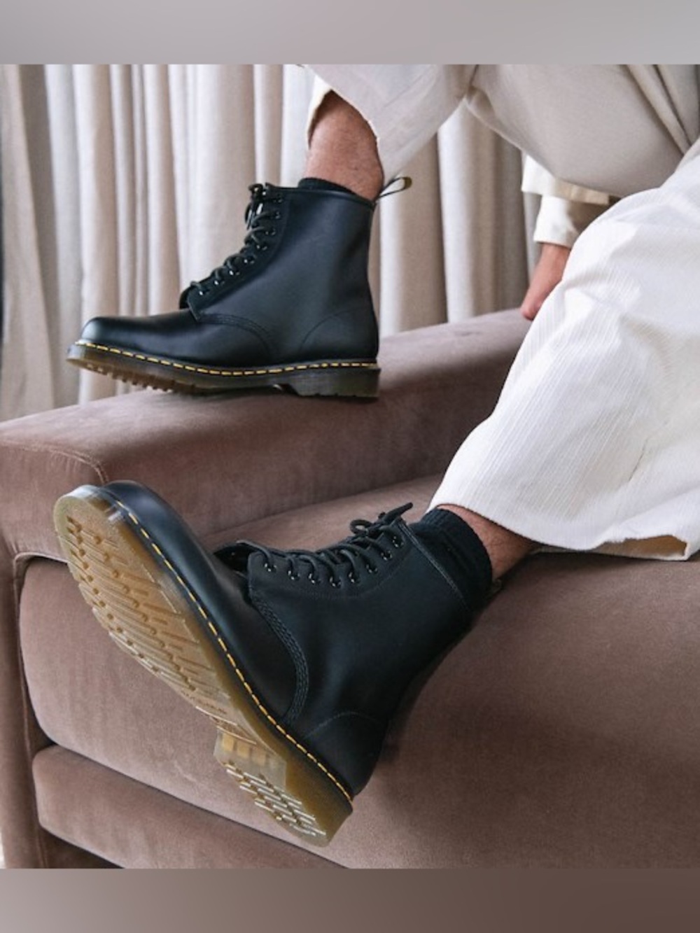 Dr. Marten 1460 Classic Smooth Black Leather Lace Up Boots $180